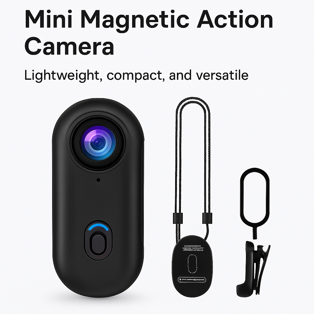🎥 Magnetic Action Camera – Compact 1080P &amp; 4K Ultra HD Wearable