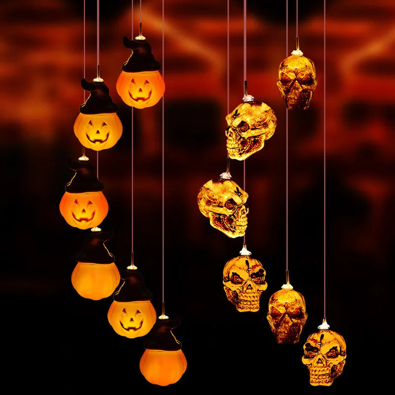 Solar Halloween String Lights – Skull, Ghost & Pumpkin