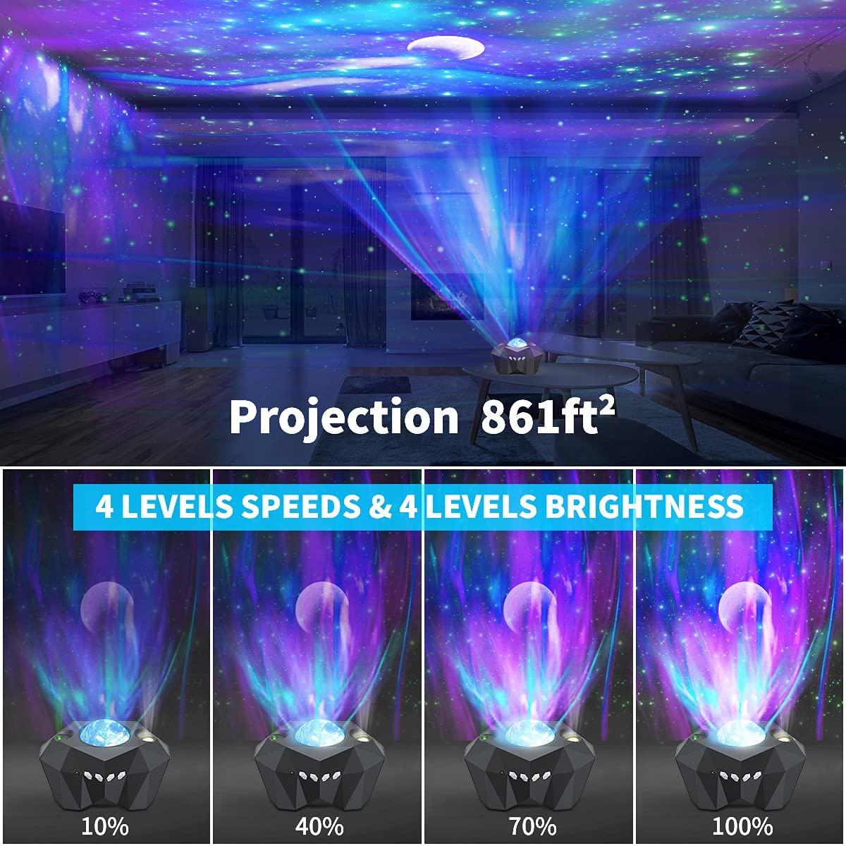 🌌 Northern Lights Star Projector – Transform Any Room Into a Galaxy